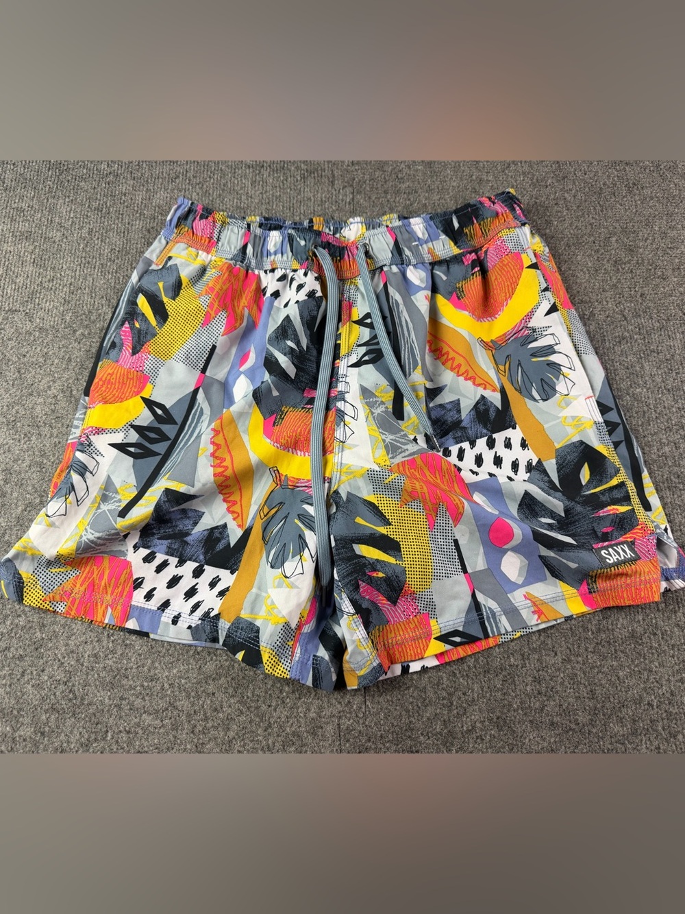 Saxx Ball Park Pouch Oh Buoy 2N1 Volly 5” Swim Shorts Size M Multicolor